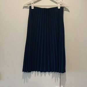 Navy blue pleated skirt